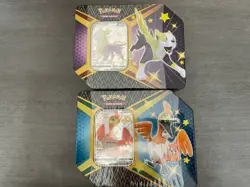 Lot of 2 Pokemon TCG Shining Fates Cramorant Boltund V Premium Collection Tins - Image 1