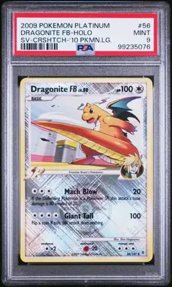 PSA 9 MINT - Dragonite FB 56/147 (2010 Pokemon League) Crosshatch Holo Promo - Image 1