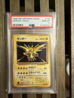 1996 Pokemon Japanese Basic Zapdos #145 PSA 10 - Image 1