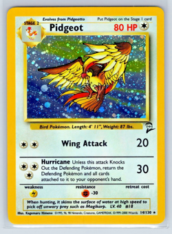 Pidgeot #14/130 - Base Set II 2 - Holo Rare - LP Lightly Played - Pokemon - Image 1