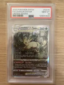 Pokemon 2023 Leafeon VSTAR GG35 Full Art Crown Zenith GEM MINT PSA 10 - Image 1