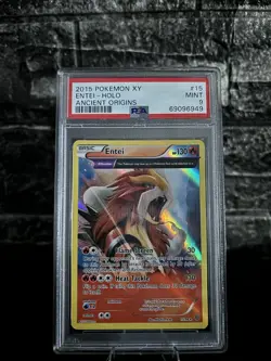 2015 Pokemon XY Entei Ancient Origins Holo PSA 9 - Image 1