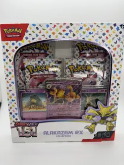 Pokemon TCG SV: Scarlet & Violet 151 Alakazam ex Collection Box Sealed 4 Packs - Image 1