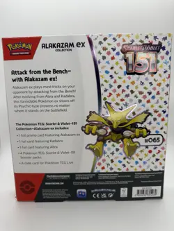 Pokemon TCG SV: Scarlet & Violet 151 Alakazam ex Collection Box Sealed 4 Packs - Image 2