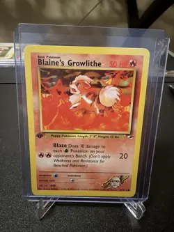2000 Pokemon 1st Edition Gym Heroes Blaine's Growlithe | Pack Fresh - Image 1
