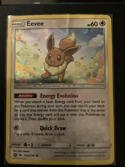 POKEMON EEVEE 101a/149 COSMOS HOLO ALTERNATE ART SUN & MOON LP WITH SWIRL - Image 1