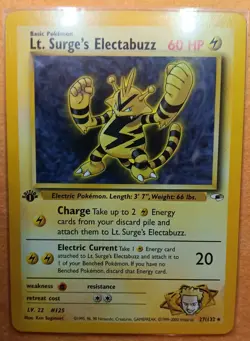 Lt. Surge's Electabuzz Gym Heroes 1st Edition 027/132 Pokemon NM+ - Image 2