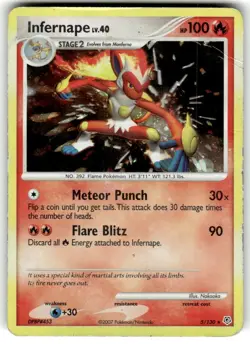 Infernape 5/130 Holo Rare DMG Pokemon TCG Diamond & Pearl HP/DMG - Image 1