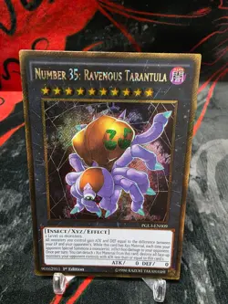Yugioh Number 35: Ravenous Tarantula PGL3-EN009 Gold Secret Rare 1st Ed - Image 1