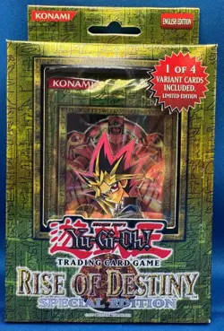 Yu-Gi-Oh! 1st Edition Rise of Destiny Special Edition 3 Packs + Variant Card NEW - Image 1