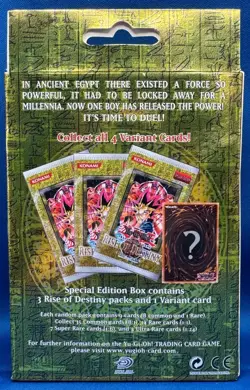 Yu-Gi-Oh! 1st Edition Rise of Destiny Special Edition 3 Packs + Variant Card NEW - Image 2