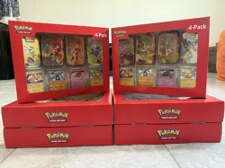 Pokemon TCG Scarlet & Violet 151 Mini Tins 4-Pack + 4 Promo Cards New Sealed - Image 1