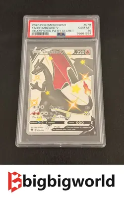 2020 Pokemon Charizard V079/073 Champion's Path Secret PSA 10 Gem MT - Image 1