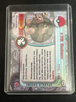 Pokemon Topps Sparkle Chrome Golem #76 TV Animation Series 1 Pack Fresh! - Image 2