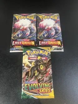 Pokemon Evolving Skies Lost Origin Umbreon Booster Packs 3x SWSH Bundle - Image 1