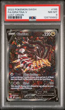 2022 POKEMON SWORD & SHIELD LOST ORIGIN #186 FULL ART/GIRATINA V PSA 8 - Image 1