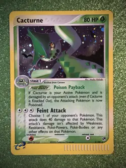 CACTURNE - PALM SWIRL, Sandstorm Holo, Vintage, NM, 2/100? (Pokemon TCG, 2003) - Image 1