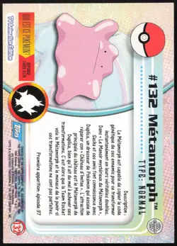 Carte Pokemon Metamorph #132 TOPPS Serie 2 Francais - Image 2