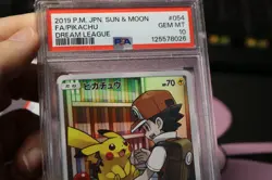 2019 Pokemon Pikachu Ash Japan Sun & Moon Dream League PSA 10 #054 CHR 8026 - Image 1