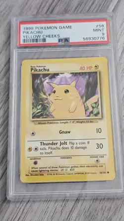 1999 Pokemon Game Base Set #58 Yellow Cheeks Pikachu PSA 9 MINT - Image 1