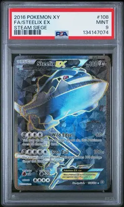 2016 Pokemon XY Steam Siege Full Art Steelix EX 108/114 #108 PSA 9 - Image 1
