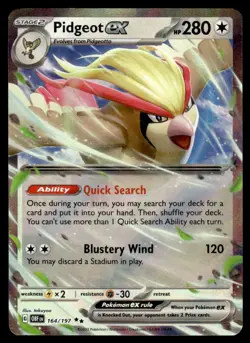 2023 Scarlet & Violet Series - Obsidian Flames Pidgeot ex Double Rare #164 - Image 1