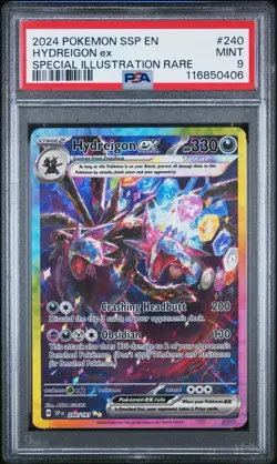 2024 POKEMON SSP EN-SURGING SPARKS #240 HYDREIGON EX SPECIAL ILLUST RARE PSA 9 - Image 1