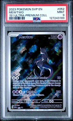 2023 POKEMON MEWTWO SVP 052 BLACK STAR PROMO 151 ULTRA PREMIUM COLLECTION PSA 9 - Image 1