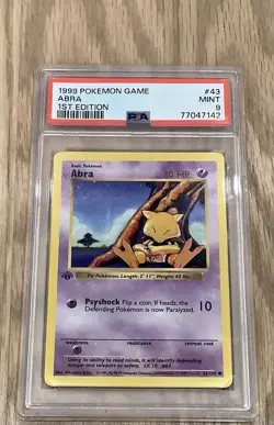 PSA 9 - Pokemon ABRA 43/102 - 1ST EDITION SHADOWLESS BASE SET - First Mint - Image 1