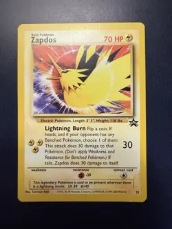 Zapdos 23 Black Star Promo WOTC Pokemon TCG (LP) - Image 1