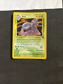 Pokemon Card Muk 13/62 -Fossil-Ita-swirl-Holo-exc/nm! - Image 3