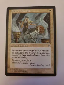 MTG Magic The Gathering Card Samite Blessing Enchant Creature White Stronghold - Image 1