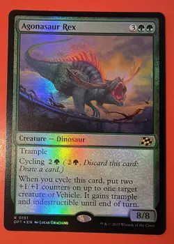 MTG, AETHERDRIFT: AGONASAUR REX- RARE #0151, DFT, FOIL , NM - Image 1
