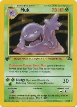 Pokemon Card Muk 13/62 Fossil Set 1st Edition Holo Foil NM - Image 1