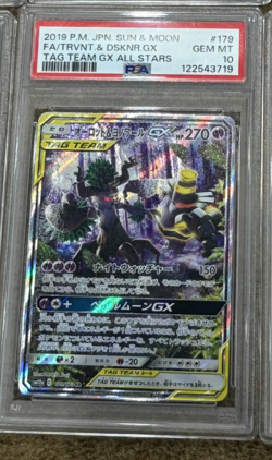2019 Pokemon Japanese Trevenant & Dusknoir GX Tag Team All Stars 179/173 PSA 10 - Image 1