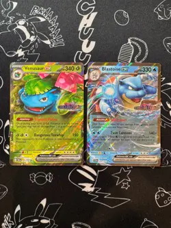 Pokemon Blastoise EX 030/142 + Venusaur EX 001/142 Stellar Crown Stamped Promos - Image 1