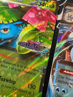 Pokemon Blastoise EX 030/142 + Venusaur EX 001/142 Stellar Crown Stamped Promos - Image 3