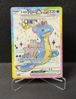 Lapras ex 158/142 Stellar Crown SV07 UR Full Art Ultra Rare Pokemon TCG Card NM - Image 1