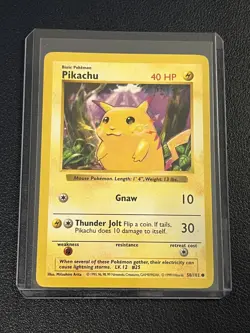 Pokemon Base Set Shadowless Pikachu Yellow Cheek 58/102 LP-MP - Image 3
