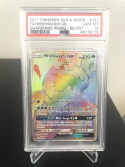Pokemon Wishiwashi GX Rainbow 2017 Guardians Rising 151/145 PSA 10 - Image 1