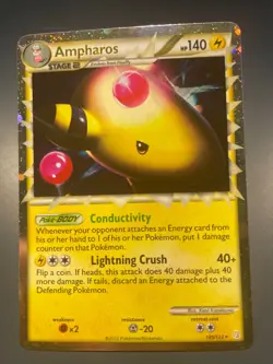 Pokemon Ampharos (Prime) - 105/123 - Pokemon Heart Gold Soul Silver Holo Rare LP - Image 1