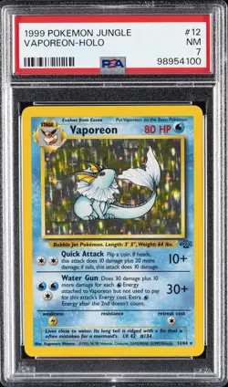 1999 POKEMON JUNGLE #12 VAPOREON-HOLO PSA 7 - Image 1