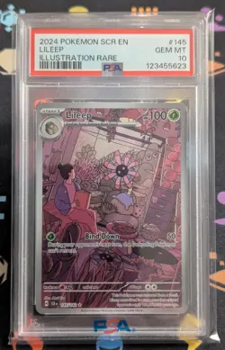 Pokemon TCG Lileep Illustration Rare Stellar Crown 145/142 PSA 10 Gem Mint - Image 1