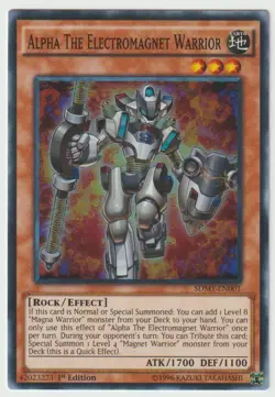 Yu-Gi-Oh Alpha The Electromagnet Warrior SDMY-EN001 1st Edition Super Rare NM - Image 1
