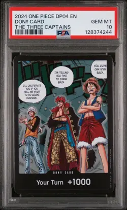 One Piece The Three Captains DON!! Card English Luffy Law Kid DP04 PSA 10 - Image 1