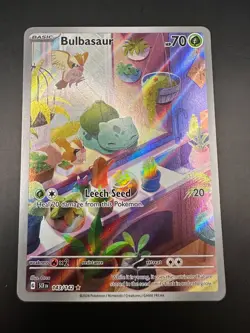 Pokemon Stellar Crown Bulbasaur Illustration Rare Card 143/142 - Image 1