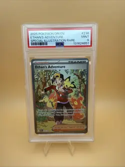 Pokemon TCG Destined Rivals Ethan's Adventure Full Art Trainer Card 236/182 Sir - Image 1