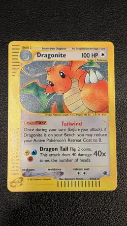 Dragonite 9/165 Expedition Reverse Holo Pokemon Card - 2002 - Played Condition - Image 1