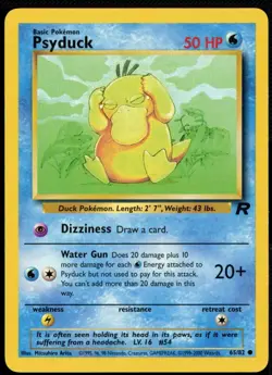 Psyduck 65/82 Team Rocket Pokemon Card LP Vintage WoTC English - Image 1