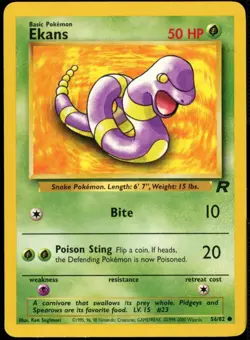 Ekans 56/82 Team Rocket Pokemon Card LP Vintage WoTC English - Image 1